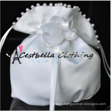 Fashion Lady Satin Rhinestone nupcial bolso de la dama de honor en el bolso de embrague de ceremonia de boda pequeño